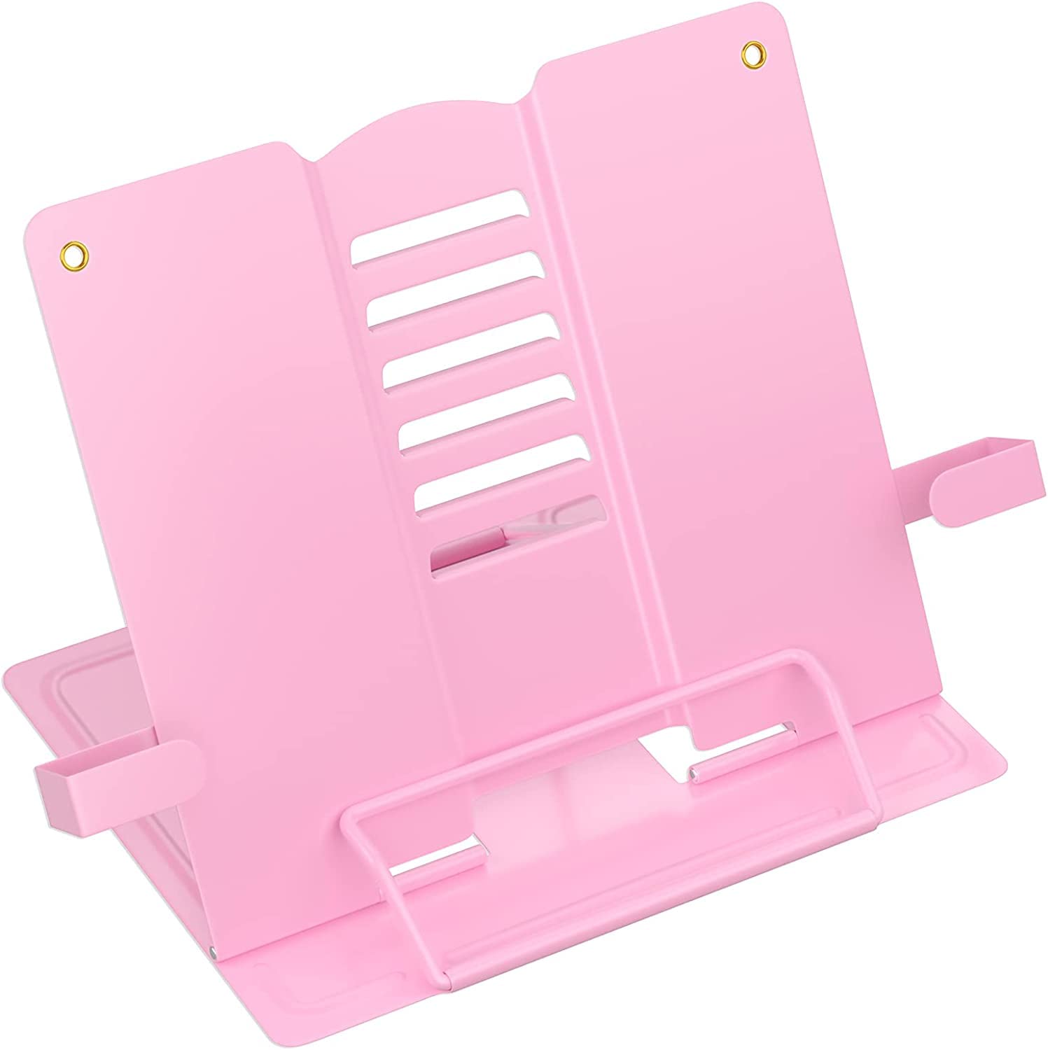 NEAR STOP Book Stand for Reading, Adjustable Reading Rest Holder, Portable Adjustable Reading Rest Holder Cookbook Document Holder for Home Office School (1 PCS) (Pink)