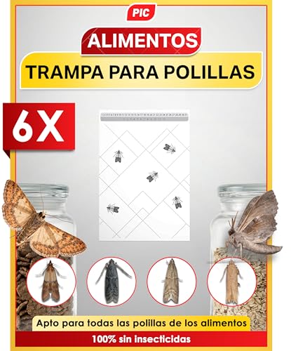 PIC Trampa para Polilla de despensa - 6X Piezas - Medios de protección contra Las polillas en la Cocina y el Almacenamiento de Alimentos