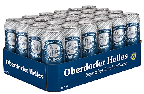 Oberdorfer Helles Bier 24x0,50 Liter Dosen EINWEG. Echt bayerisches Brauhandwerk. 12 Liter Gesamt