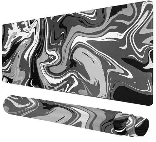 Image of Saco XXL Gaming Mouse Pad for PC - Large Desk Mat 900x400x3mm, Extended Non-Slip Rubber Base, Waterproof Surface, Fluid Design, Big Keyboard Mouse Pad for Office & Home Setup
