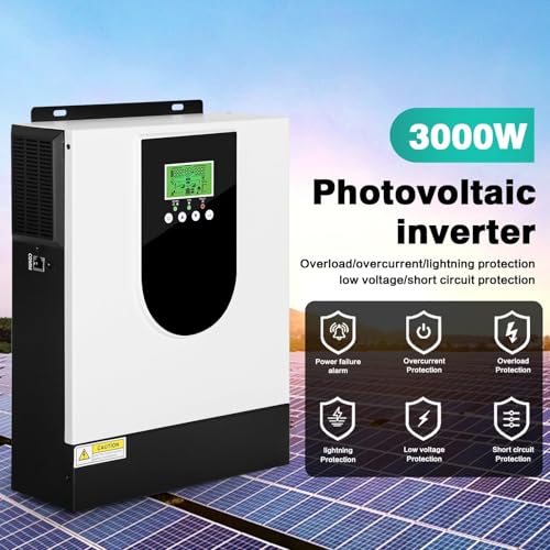 Inversor solar híbrido de 12 V, 24 V, 220 V, controlador de carga solar de onda sinusoidal pura para baterías de plomo-ácido y litio