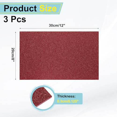 Image of MECCANIXITY 3 Pcs Red Glitter Acrylic Sheets 1 /8 inch Thickness 12 inch x 8 inch Glossy PMMA Fluorescent Plastic Sheets Extruded Translucent Blanks for DIY Art Crafting Laser Cutting & Engraving