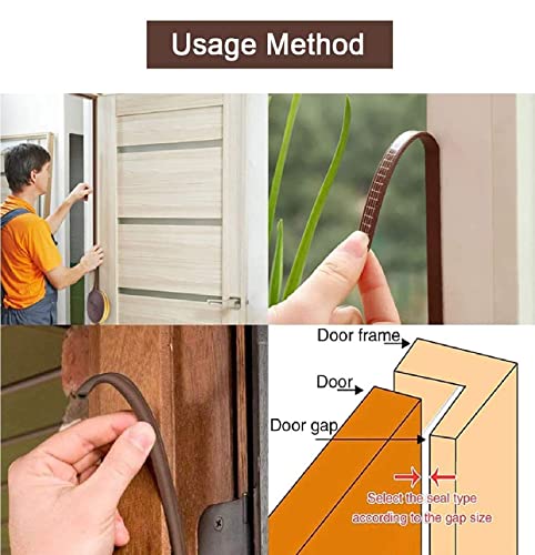 Image of Breewell Window Sealing Strips, Door Sealing Strip for Home, Door soundproofing Self-Adhesive Gap Sealing Tape-Brown, (pack of 5)