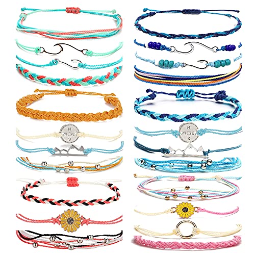 Beach Anklets for Women Handmade Anklets for Teen Girls Waterproof String Bracelets for Men Braided Anklet Vsco Bracelets Summer Beach Jewelry Wave Anklet