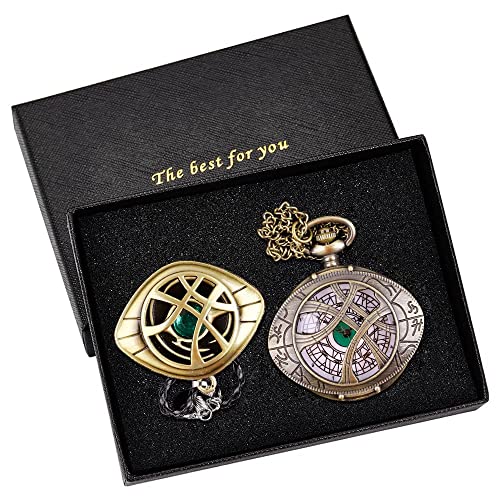 Tiong Vintage Quartz Pocket Watch Necklace Set, Hollow Pocket Watch Chain Best Gift For Men And Women #TOP1