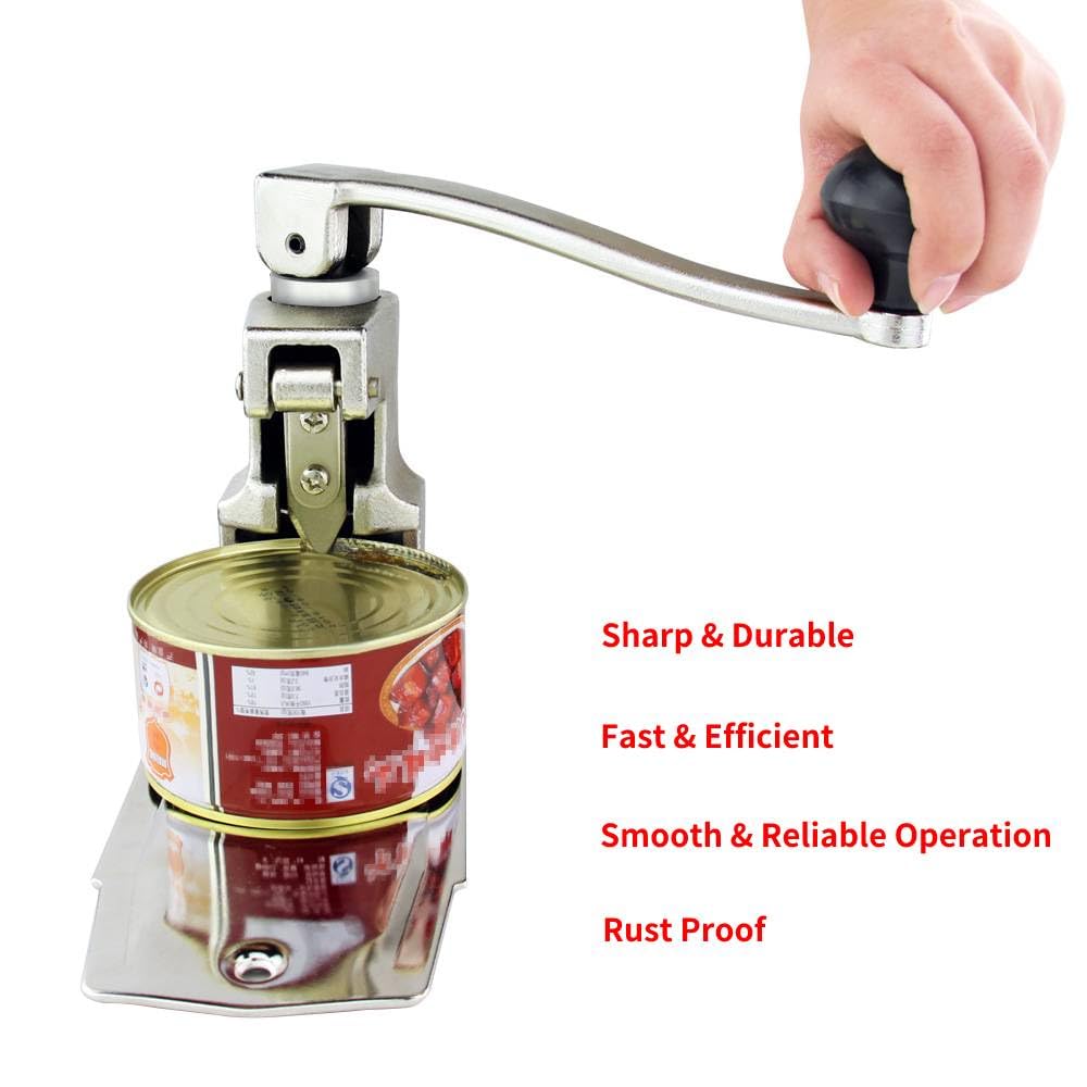 Abrelatas comercial resistente para 11000, hoja de acero inoxidable para latas de hasta 11 pulgadas de alto, para cocina, restaurante, mango ergonómico, fácil de limpiar, resistente al óxido