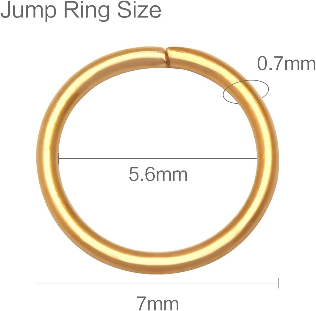 400Pcs 7mm Gold Open Jump Ring, Used for Key Chain, Jewelry Making, Necklace Maintenance and Earring Decoration DIY Process Open Jump Ring (400Pcs) - Image 2