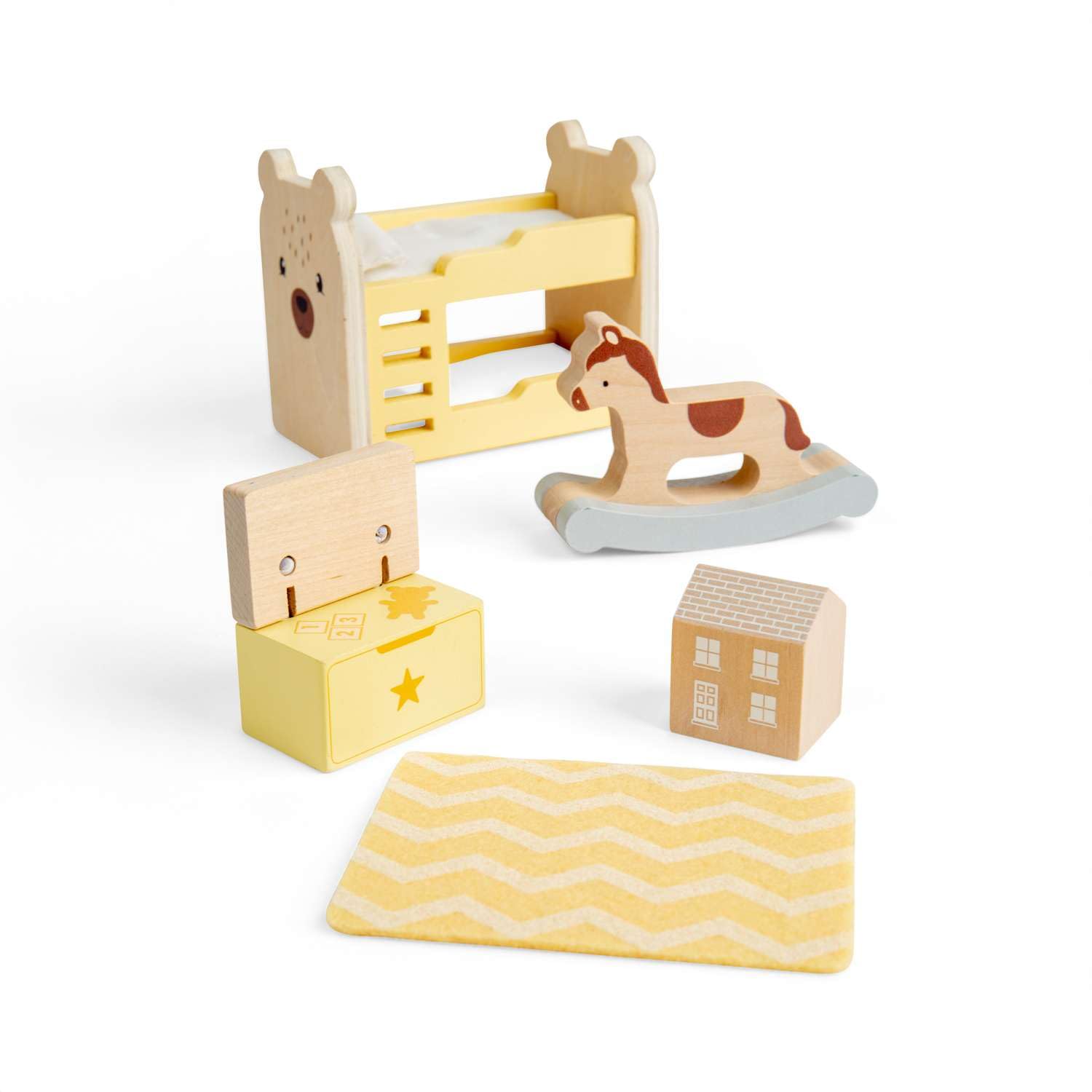 Bigjigs Toys Kids Bedroom Set, Yellow - Image 2