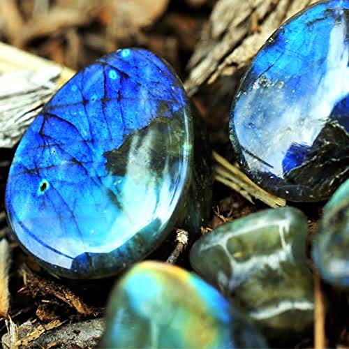 Covet Jewelry Aaa Grade Natural Labradorite Double Flare Teardrop Plug (1/2") #TOP2