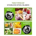 SHARDOR 1200W Blenders for Smoothies and Shakes, 52 Oz Countertop Blender & 22 Oz Personal Blender Combo, New Upgraded 6-leaf Blade, 3 Adjustable Speed for Juices, Frozen Fruit Drinks, Sauces - Image 4