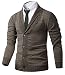 HARRISON83 Mens Slim Fit Basic Button up Shawl Collar Knit Cardigan Sweater