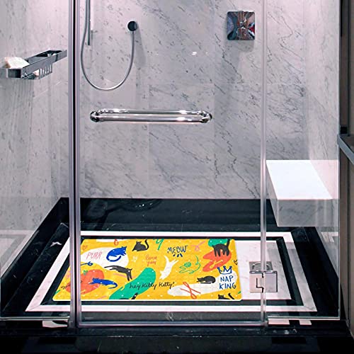 Tapis de bain antidérapant PVC lavable 40x70 pour douche jaune - 6