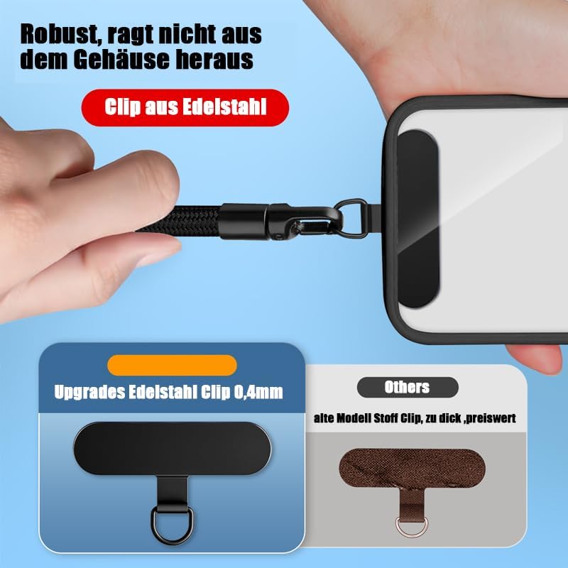 Chaîne Téléphone Courte Réglable - Dragonne Anti-Perte, Patch Ultra Fin - Youyaya