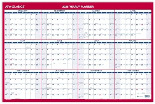 Amazon.com: AT-A-GLANCE 2025 Erasable Calendar, Dry Erase Wall Planner ...
