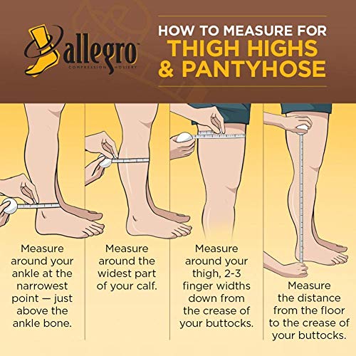Allegro 8-15 mmHg Essential 83 Sheer Support Compression Pantyhose - Comfortable Women's Compression Hose with Closed Toe