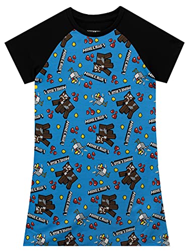 Minecraft Chemise de Nuit Fille Idée Cadeau Anniversaire Robe de Nuit