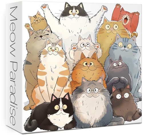 Cute Cat Theme Puzzles for Adults 1000 Pieces. Funny Cartoon Animal Puzzles. Colorful Kitten Decoration Puzzles