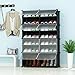 PREMAG Torre portátil para Organizador de Almacenamiento de Calzado, Negra con Puertas Transparentes, estantería Modular para Ahorro de Espacio, estantería para Zapatos, Botas, Pantuflas 2 * 7