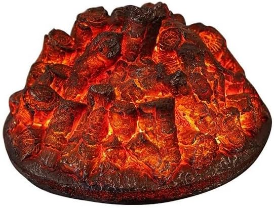 暖炉ヒーター 15.5インチ電気ログセット、円形暖炉インサート、リアルな樹脂ログ、LEDエンバーベッド、モダンなホームデコレーション