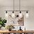 Dining Room Light Fixture Over Table, 4-Light Kitchen Island Lighting Hanging, Farmhouse Linear Chandelier for Dining Room, Matte Black Pendant Light Fixtures with Clear Glass Shade for Kitchen Island
