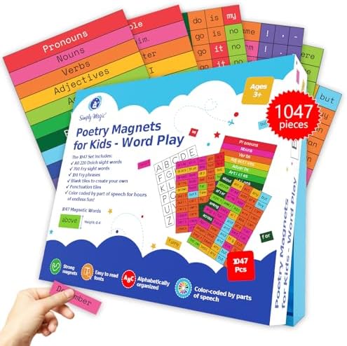Amazon.com: 1047 PCS Poetry Magnets for Kids - Magnetic Sight Words ...