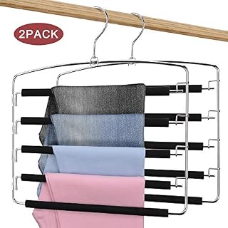 Red Photon Pants Hangers - Multi-Purpose Space Saving Slacks Hanger 2 Pack