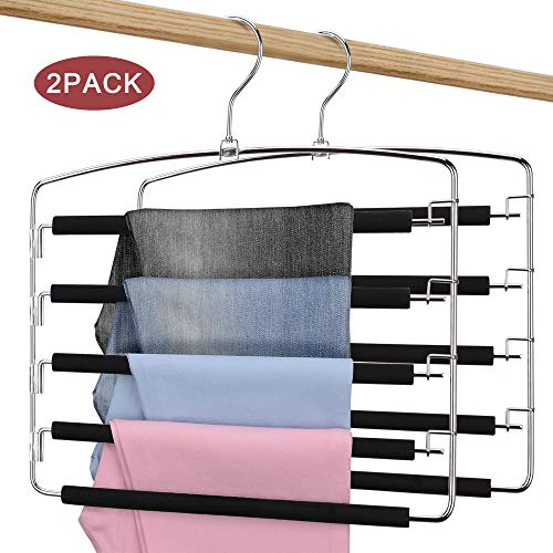 Red Photon Pants Hangers - Multi-Purpose Space Saving Slacks Hanger 2 Pack