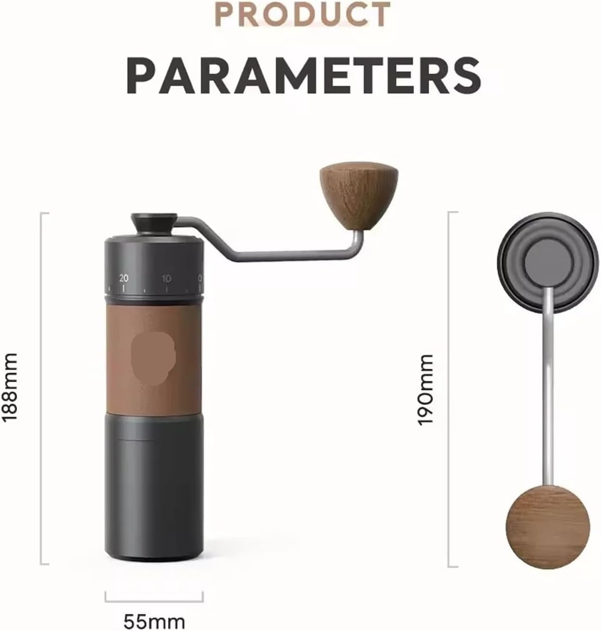 Compatible For Manual Coffee Grinder Hexagon Stainless Steel Adiustable Bean Grind