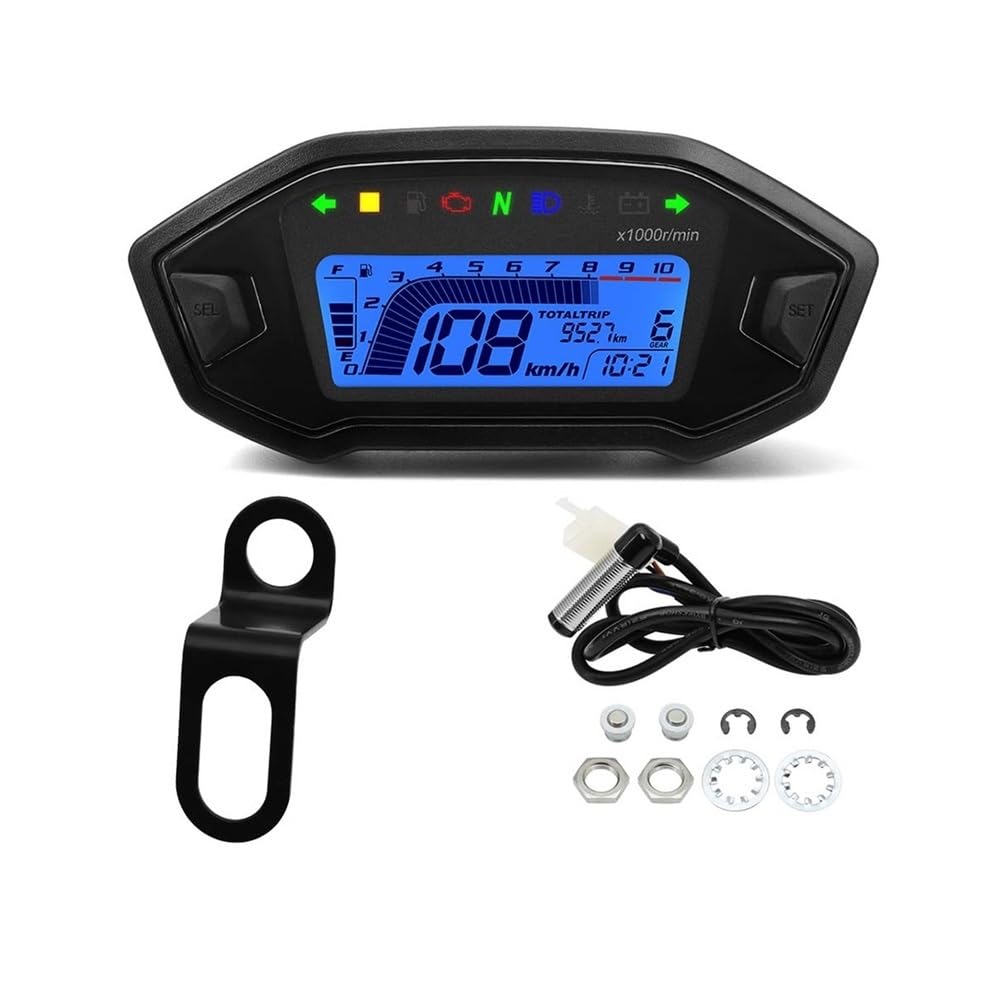 Contagiri contachilometri Accessori Moto Contagiri Digitale A LED 0-13000 Giri/min Cruscotto Retroilluminato Con Sensore Contachilometri Universale 1,2,4 Cilindro