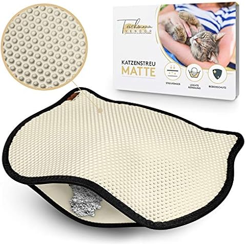 Teichmann© Katzenklo Matte Beige 40x50cm I Die hygienische Premium Katzenstreu Matte I Katzenklo Vorleger Cover