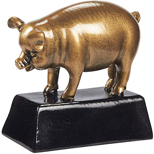 Juvale Golden Pig Trophy - Small Resin Pig Award Trophy For Food Competitions, Parties 3.5 X 3.25 X 1.5 Inches #TOP9