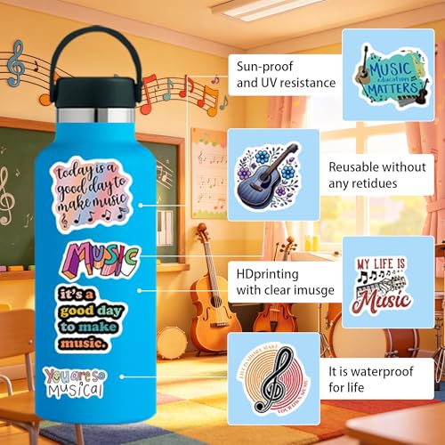 Pegatinas de musica de vinilo impermeables para guitarras regalos adolescentes 5
