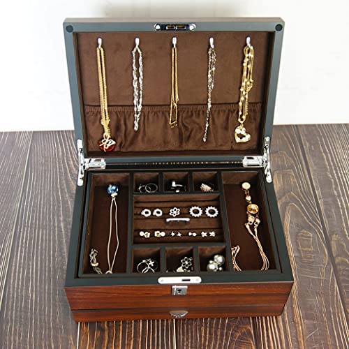 Rangement de petits bijoux sur la coiffeuse boîte en bois multicouche rétro - 7