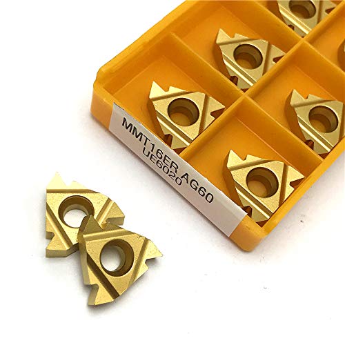 MMT16ER AG60 VP15TF Carbide Inserts Thread Turning Tool Cutting Tool Lathe Tool CNC Tool 16ERAG60 Thread Inserts Turning Insert(MMT16ER AG60 UE6020,100PCS (10 Box))