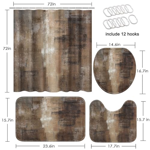 Rideau de douche imperméable 183x183 et tapis de sol doux - 3