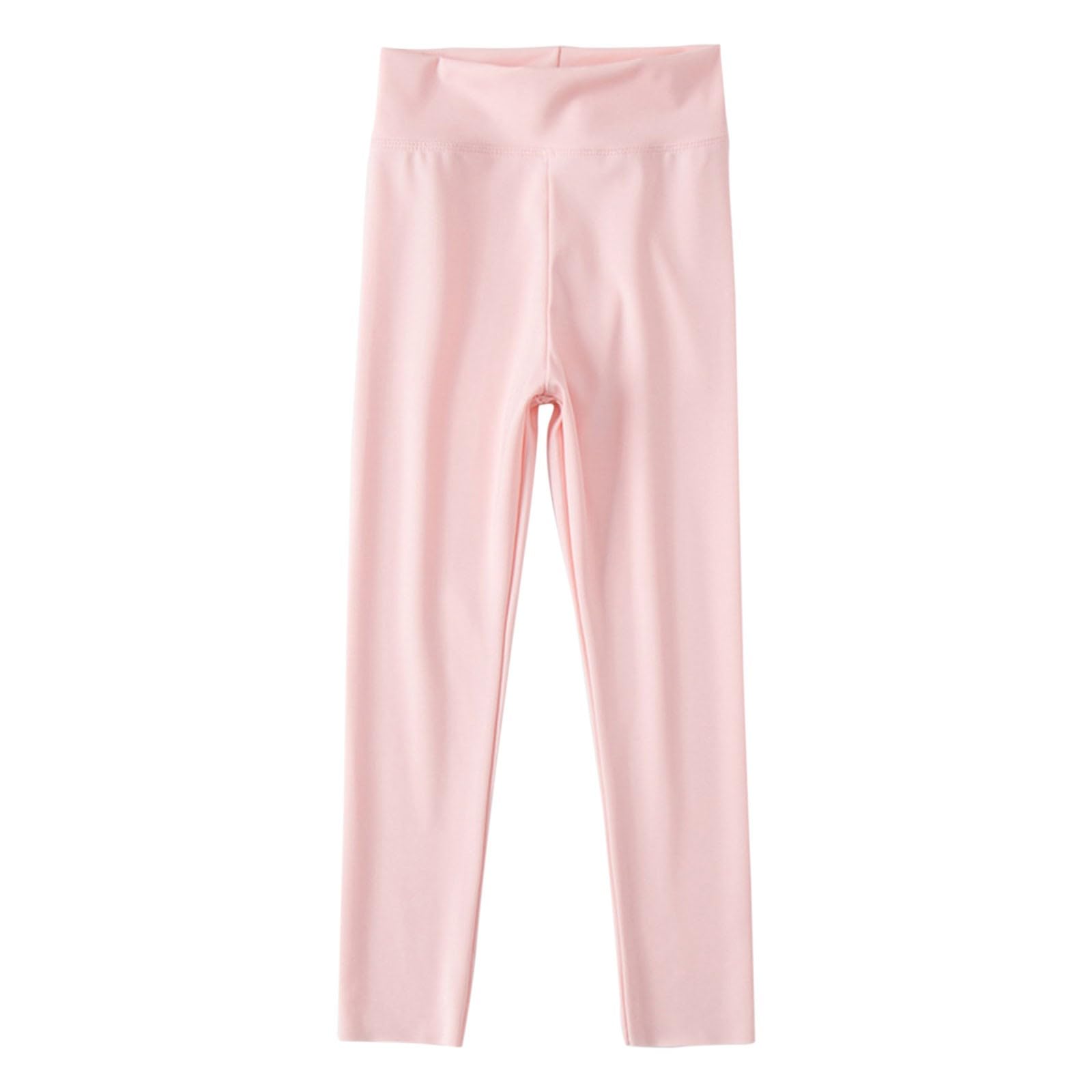 Leggings for Kids Girls Yoga Pants Solid Color High Elastic Waist Tummy Control Slim Stretchy (Red, 4-5 Years)