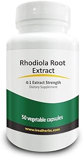 Real Herbs Rhodiola Rosea Extract - Derived from 2,800mg of Rodiola Rosea Root with 4:1 Pure Extract Strength - Essential Supplement to to promote physical/cognitive vitality - 50 Vegetarian Capsules