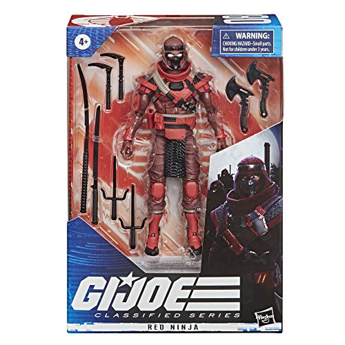 Hasbro G.i. Joe Classified Series Red Ninja Action Figure 08 Collectible Premium Toy With Multiple Accessories 6-Inch Scale With Custom Package Art #TOP1