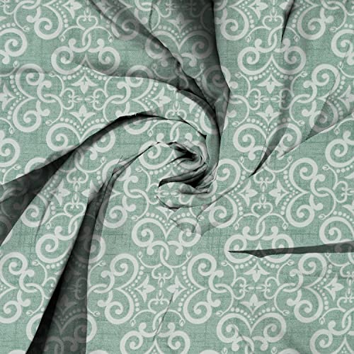 Image of Swayam AC Double Comforter (250 X 225 Cm) | 100% Cotton | 150 GSM | Geometric, Green | Comes with Protective Health Layer