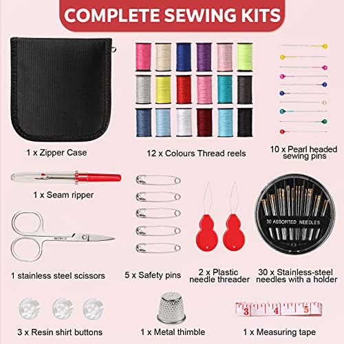 Sewing Kit, Portable Mini Sewing Kits, DIY Premium Sewing Supplies, Suitable for Adults,Beginners, Traveling and Emergency situations, Equipped with Sewing Needles, Thread, etc(70pcs)