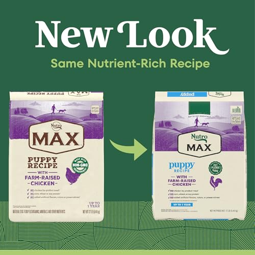 Nutro Max Puppy Recipe Natural Dry Dog Food, Farm-Raised Chicken, 12 lb - image 2