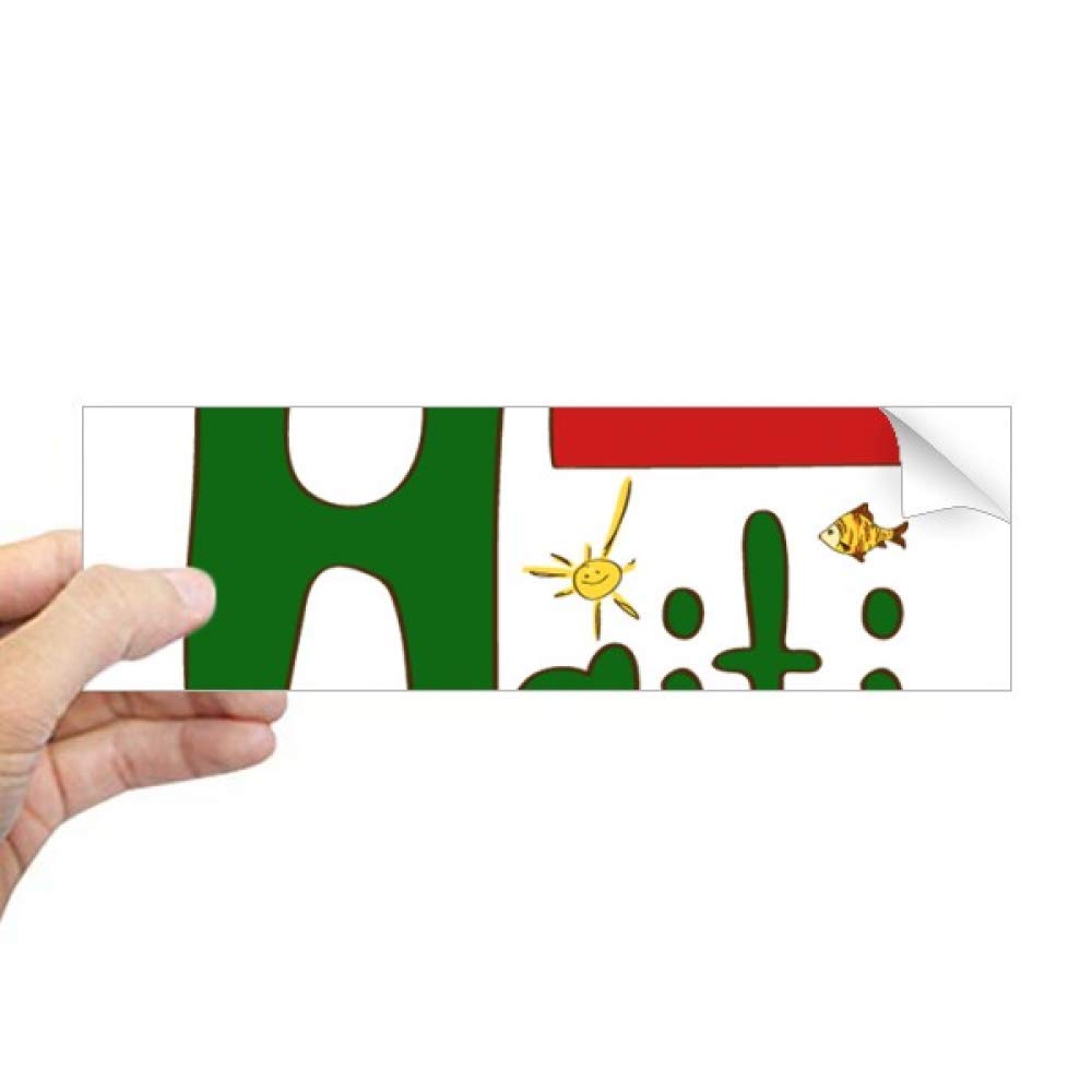 Sticker drapeau Haïti rectangulaire pour fenêtre autocollant voiture et décoration