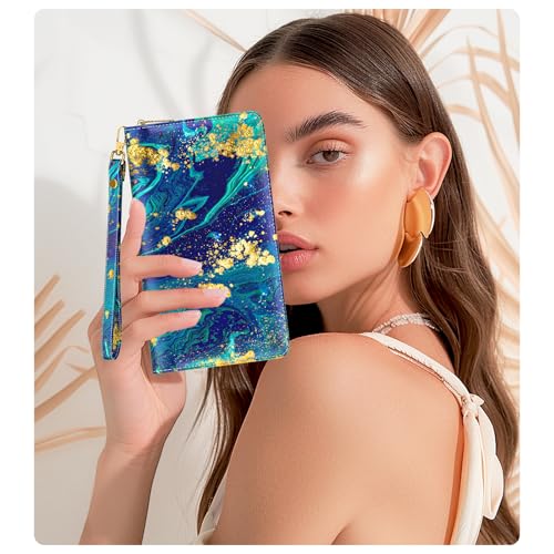 Image of Aiawoxc Womens Wallet, RFID Wristlet Wallets for Women, Ladies Clutch Purses, Large Travel Card Holder with Phone Holder | RFID