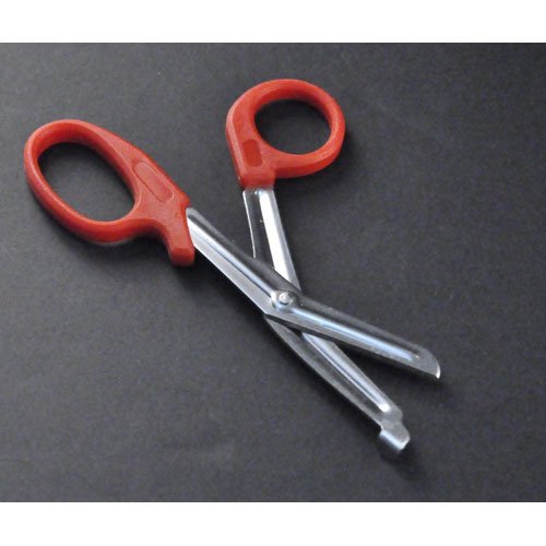 Red 7" Bandage Scissors, EMT Scissors, EMT Shears