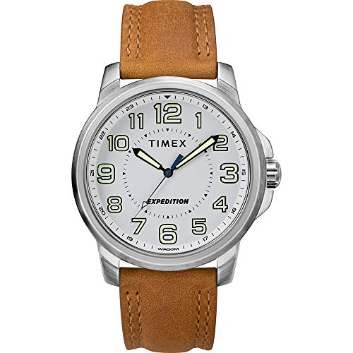 Timex Mens Expedition Metal Field Watch - White Dial/Brown Strap [TW4B16400JV]