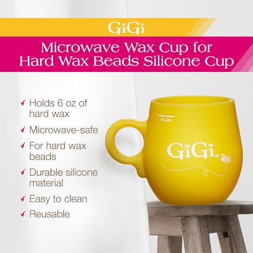 Image of GiGi Microwave Wax Cup - Reusable Silicone Container Wax Warmer Cups for Hard Wax Beads At-Home Hair Removal for Face & Body Waxing