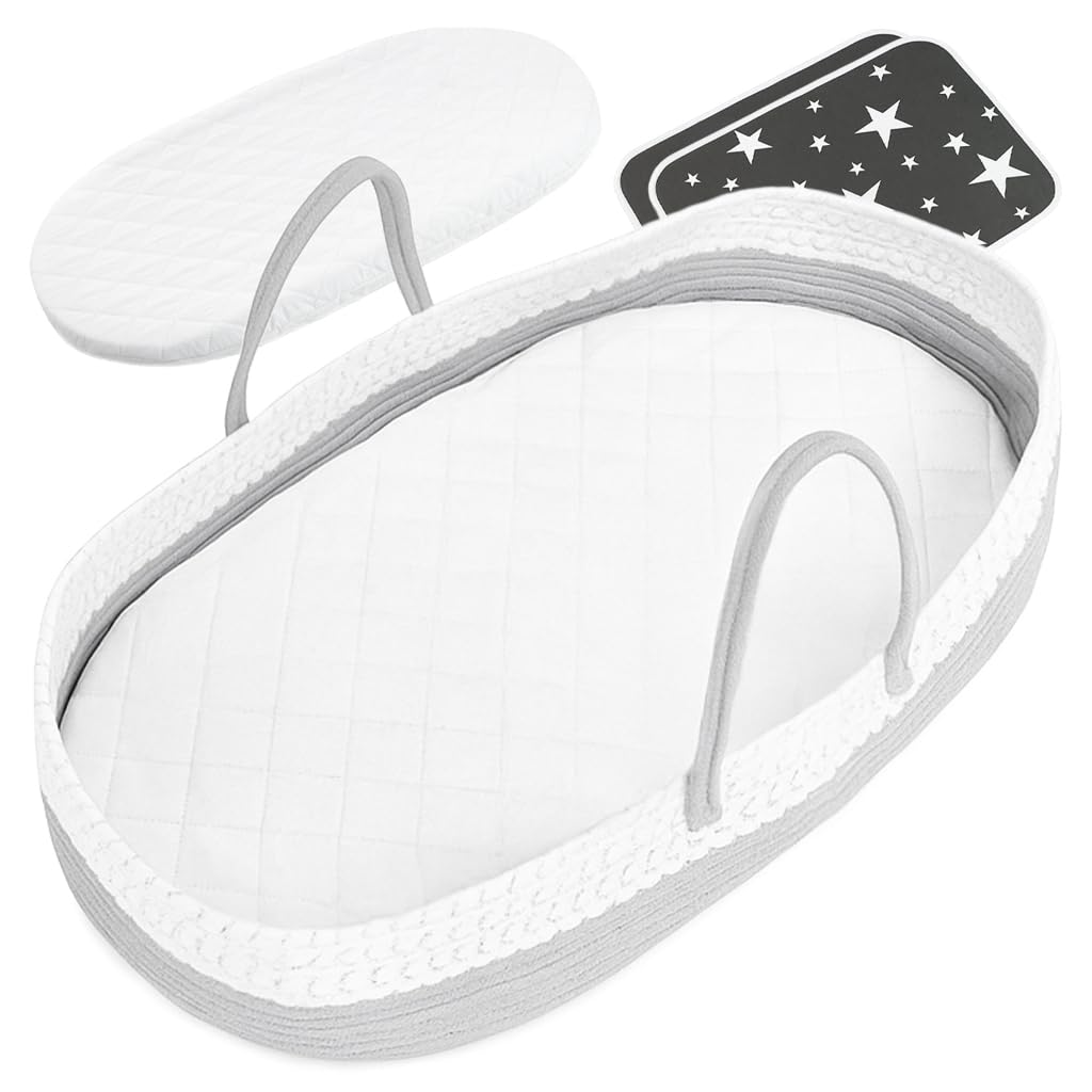 Soft & Stylish Portable Diaper Changing Basket with Changing Pad | Modern Baby Changing Pad Organizer with Waterproof Pad | Travel-Friendly Changing Basket | Ravenna