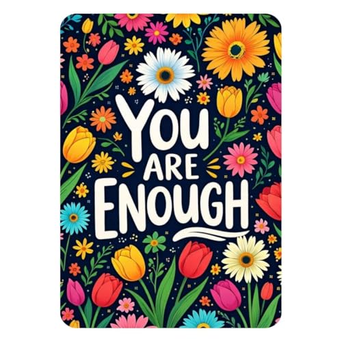 Image of Zesta Bathroom Decor Items Washroom Decor Tin Sign | Aesthetic Posters Wall Poster for Bedroom | Magnetic Cafe Decoration Items / Restaurant Decorations Items | Quirky Home Decor Bar Accent (You Are Enough)