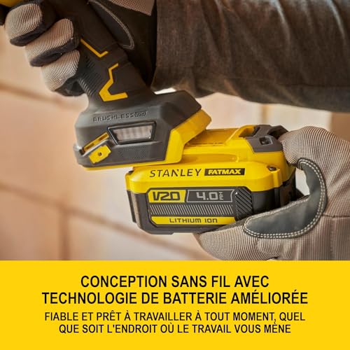 Meuleuse sans fil brushless Stanley Fatmax 18V avec moteur haute performance 125mm