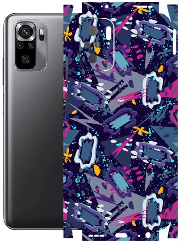 Image of AtOdds - Full Body Back Screen Guard Protector Film - Lamination Wrap Skin Sticker Compatible with REDMI Note 10 | Scratchproof Matte Finish (Abstract)